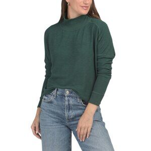 MICHAEL STARS Ivy Made In Usa Madison Brushed Jersey Frida Mock Neck Top